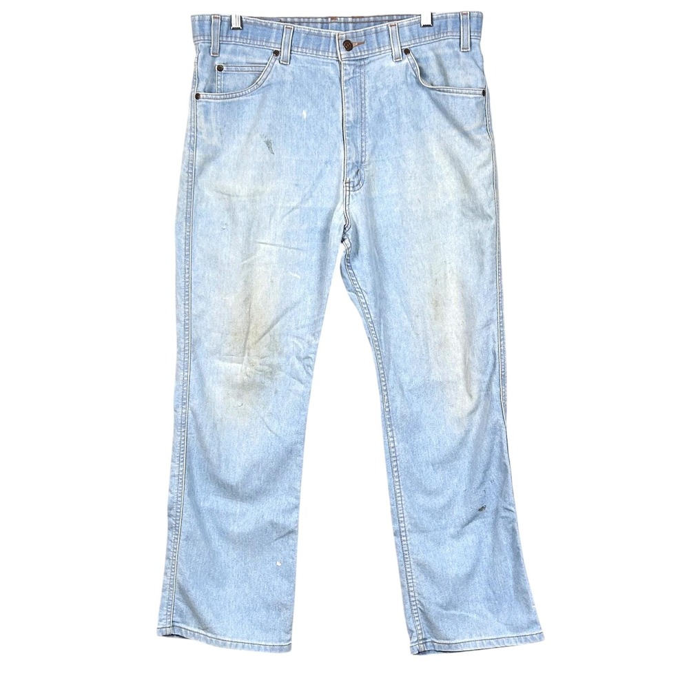 Vtg‎ 90s Levis Brown Tab Mens Loose Baggy Jeans Thrashed Stained Workwear 36x27